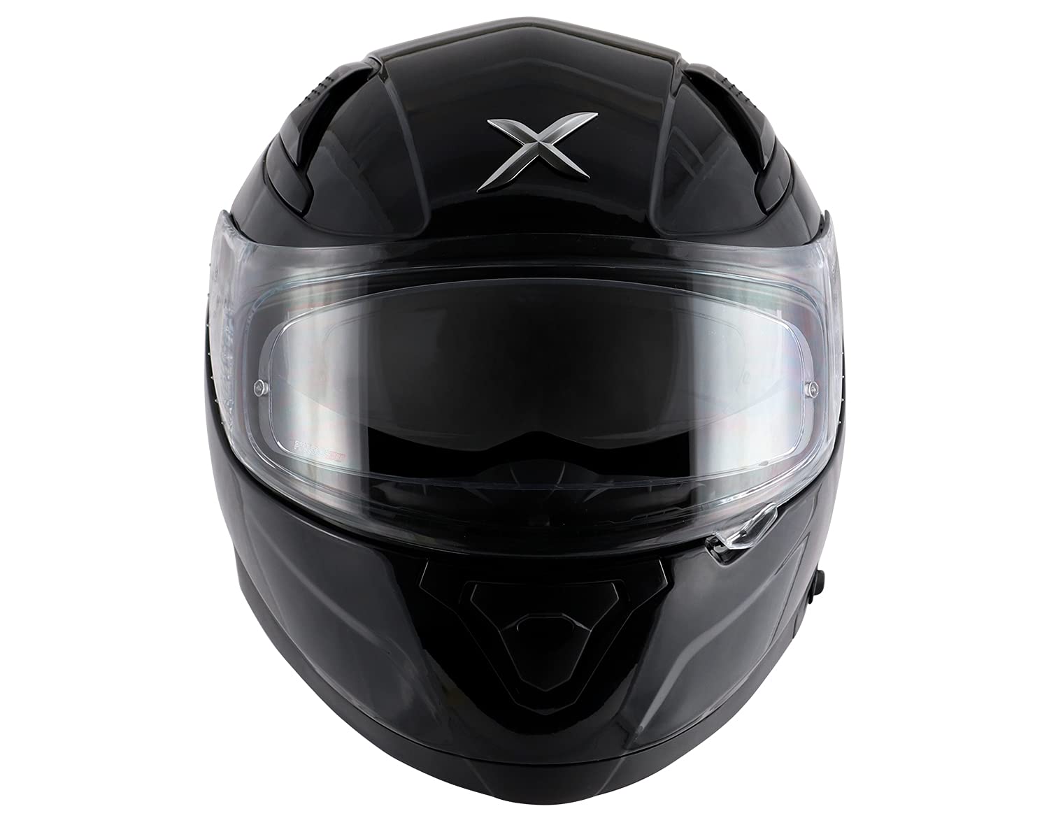 Axor Apex Solid ISI ECE DOT Certified Glossy Black Full Face Dual Visor Helmet for Men and Women with Pinlock Fitted Outer Clear Visor and Inner Smoke Sun Visor Black(M)